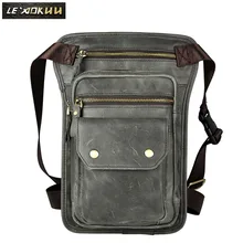 Кожаный мужской дизайн Повседневная " планшет сумка-мессенджер сумка на ремне многофункциональная модная дорожная поясная сумка для ног Мужская 838 г