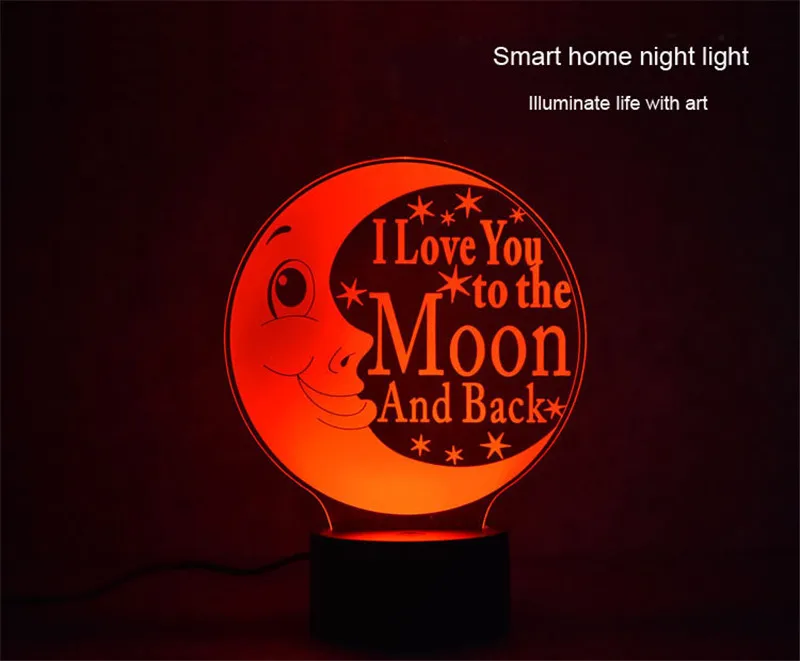Новинка, 3D ночник с надписью LOVE Moon, настольная лампа для умного дома, энергосберегающий светодиодный светильник, простые модные вечерние светильники в атмосферу-Прямая поставка