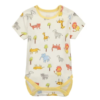 

y440 Summer hand-painted series of boys and girls baby cotton short-sleeved animal pattern triangle clothes baby Bodysuits