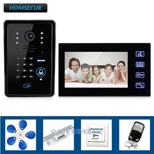 HOMSECUR Door Phone Doorbell Touch Key Video With Ir Camera With Keypad Door Lock Remote