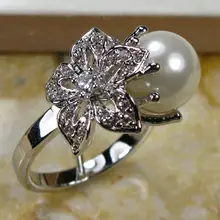 BLANCO PERLA ANILLO de PLATA 925 TAMAÑO #5 6 7 8 9 10 11 12 TR130