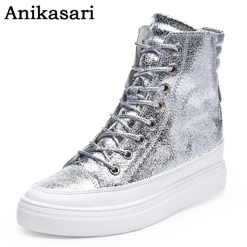 ladies black wedge trainers