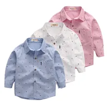 Новая одежда для маленьких мальчиков и девочек модные блузки для маленьких мальчиков рубашки с длинными рукавами для детей, детские топы с якорем для мальчиков, рубашка для детей возрастом от 1 года до 10 лет