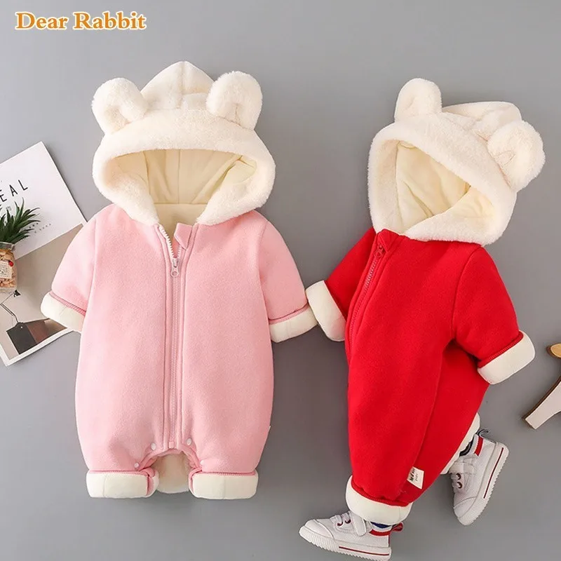 

Autumn Winter coat Jumpsuit Baby costume clothing Newborn Snowsuit Boy Warm Romper Down Cotton Jacket Girl Snow clothes