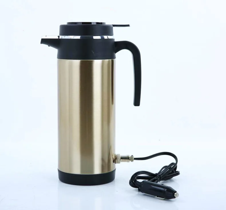 1200ML 304 Stainless Steel 12V 24V Car Electric Kettle Car Heating Water Bottle Travel Thermos Bottle Auto Boiling