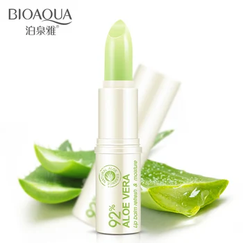 HOT BIOAQUA Natural Aloe Moisturizing Lip Balm Colorless Refine repair lip wrinkles For Woman Winter Lip Care Free shipping