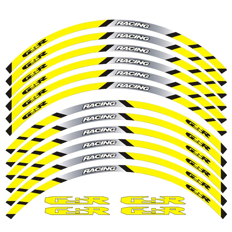Decalques da Motocicleta Fit de Alta Novidades Qualidade Reflexivo Roda Faixa Adesivo Suzuki Gsr 12 Pcs Aro 6 Decalques e adesivos