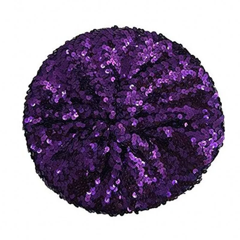 XPeople блестящий берет с блестками, блестящая шапочка русалки для танцевальной вечеринки, нарядное платье, праздничный берет с блестками, вечерние костюмы - Цвет: purple