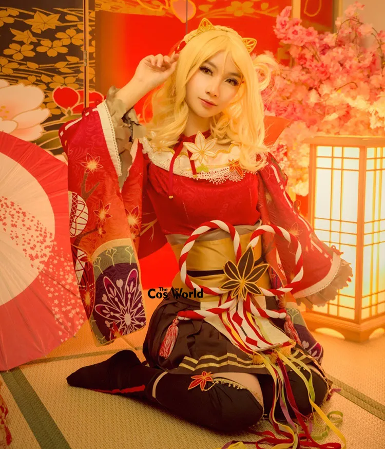 Охара Мари Love Live Sunshine кимоно из клена с красными листьями юката аниме костюмы для