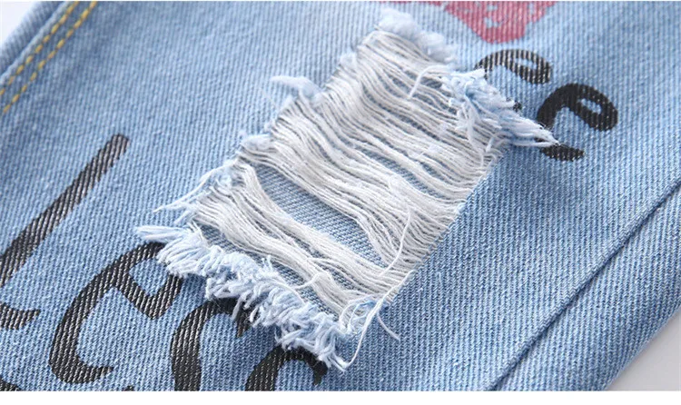 3-12 y kids girls jeans child fashion ripped jeans for girls 12 years teenage girl clothes denim pants flower embroidery trouser (12)