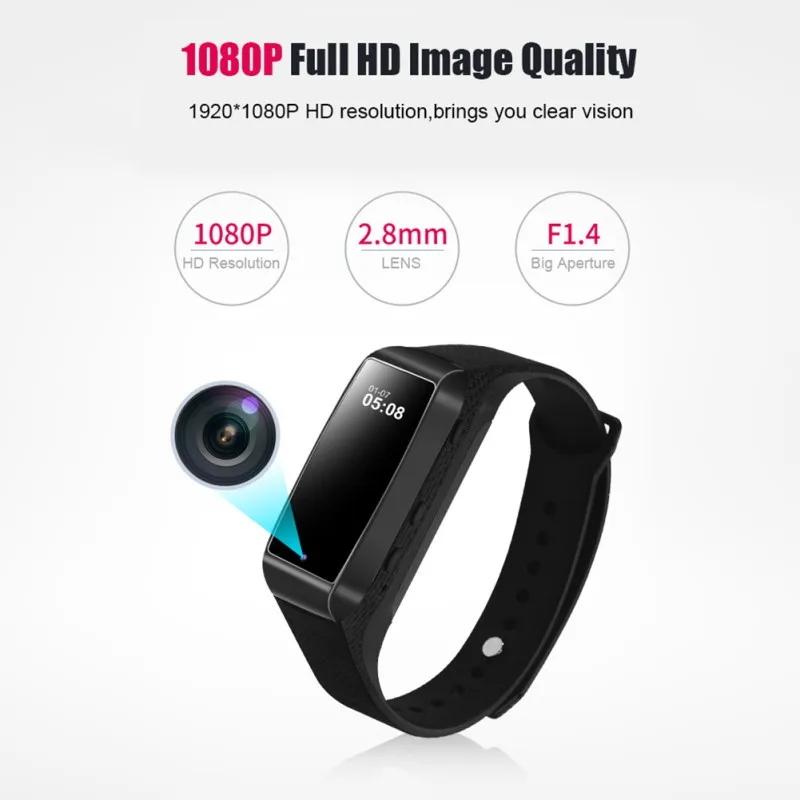 

HD 1080P Camera Audio Recorder Smart Bracelet Pedometer Sound Voice Recording Wristband