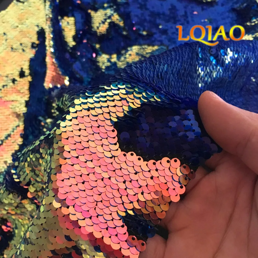 Fluorescence Gold Reversible Sequin Fabric 004