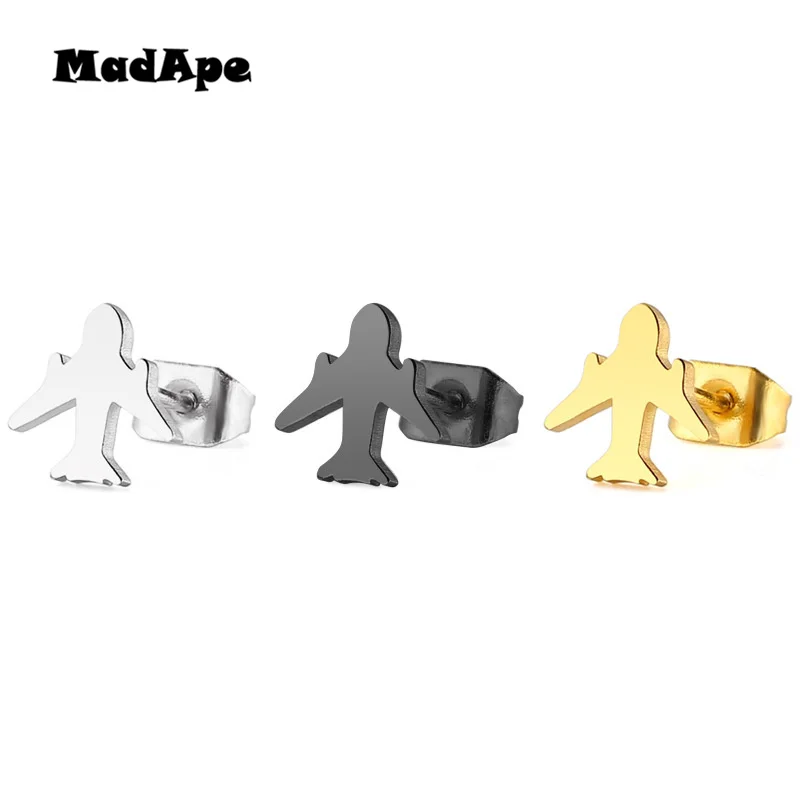 Женские маленькие серьги гвоздики MadApe из нержавеющей стали золотистого цвета