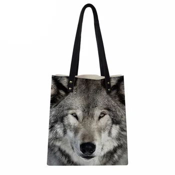 

Women Hand PU Leather Designer Bags Wolf Printed Luxury Women Casual Travel Shopping Portage Handbags Fashion Bags