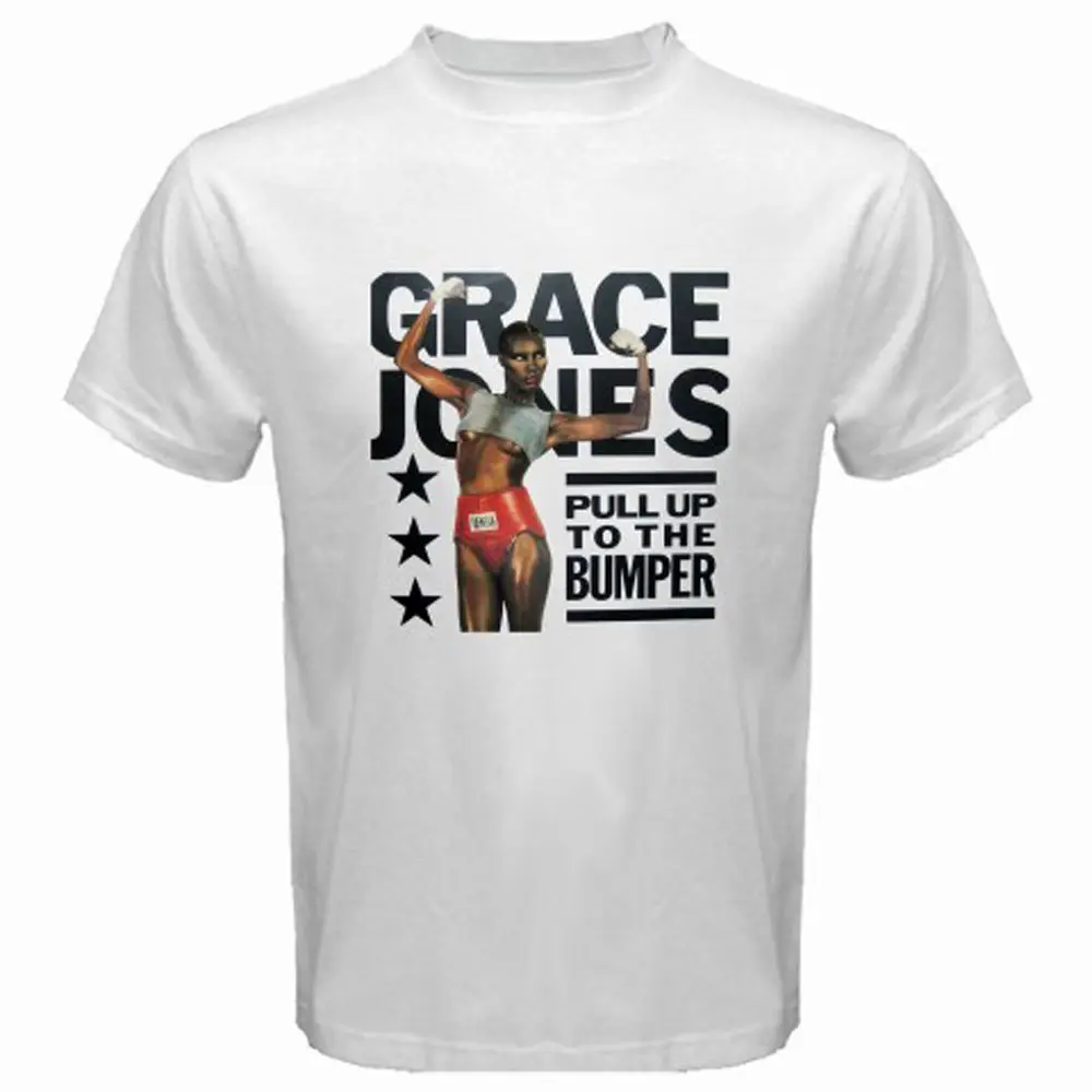 Новый Грейс Jones известный певец Actres размеры s и m en белая футболка Размеры l xl 2XL 3XL