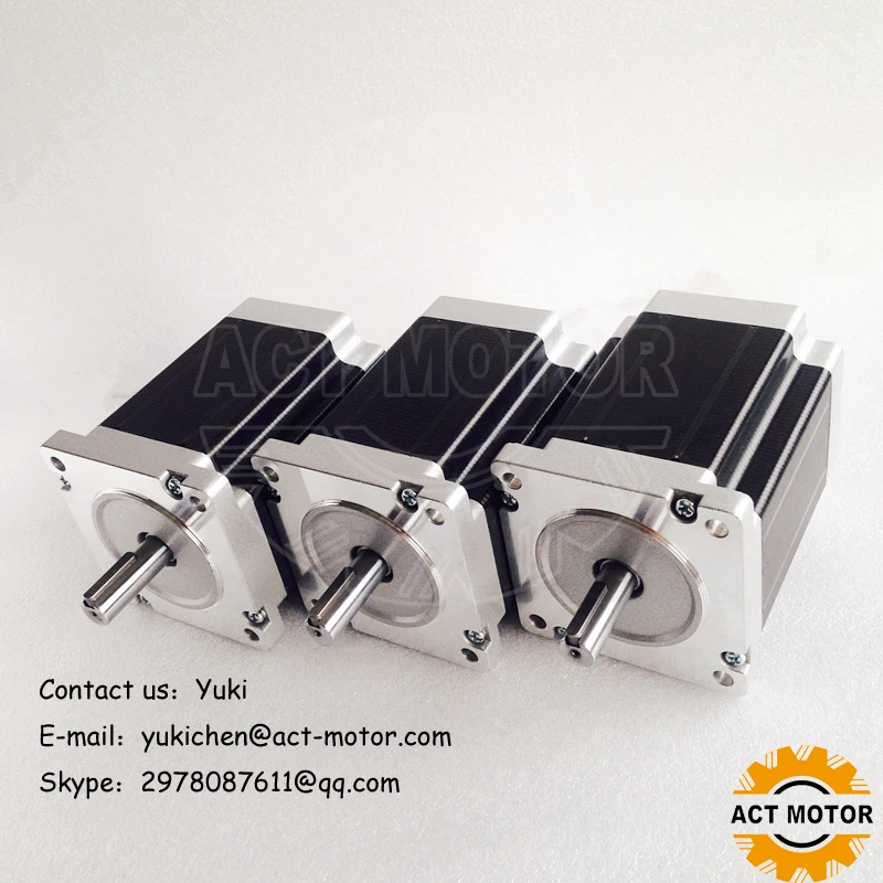 

Shipping from China!ACT Motor 3PCS Nema34 StepperMotor 34HS1450D12.7L34J5-5 1140oz-in 114mm 5A 4-Lead 2Phase DE US JP Free