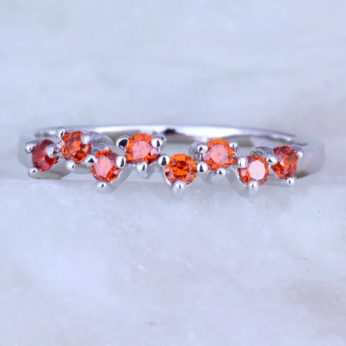 Love Monologue Sweet Red imitation Garnet Silver Color Stackable Ring Minimalist for Girls J0395 Size 6/7/8 Fast Shipping | Украшения и