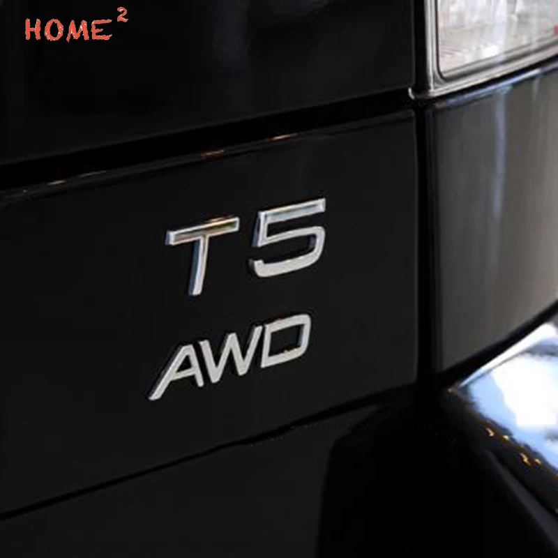 Металлическая Автомобильная наклейка для T5 T6 AWD логотип Volvo V40 V50 XC60 XC70 XC80 S60 S60L
