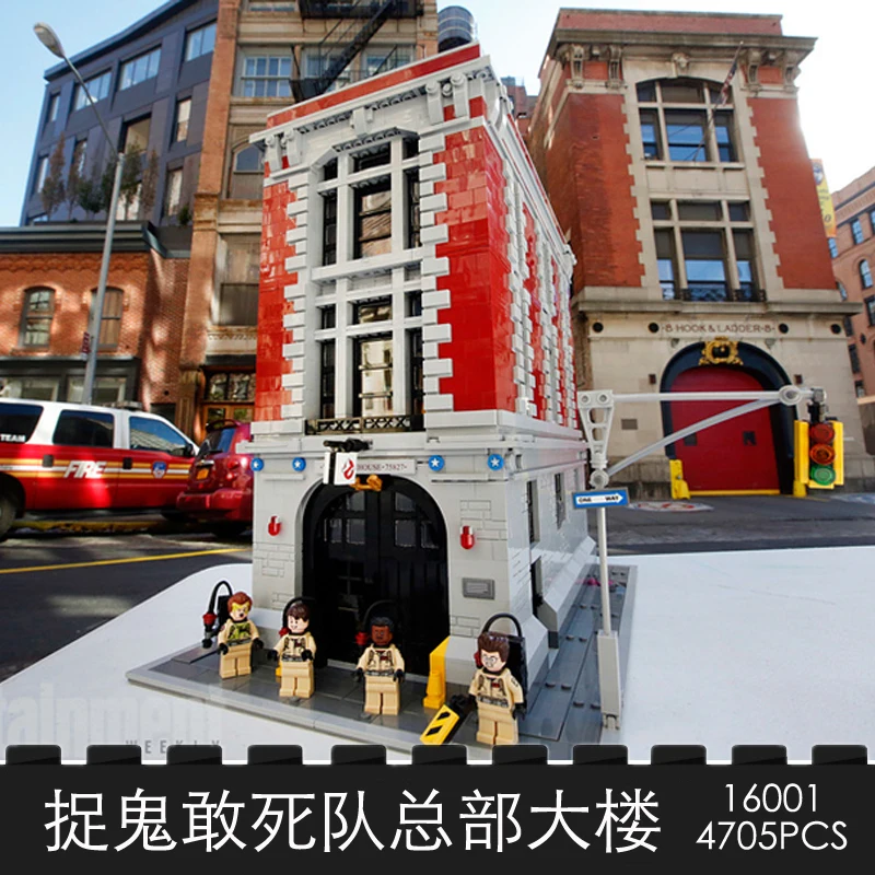 

16001 Ghostbusters Firehouse Headquarters Brinquedos Building Block 4705Pcs Bricks Compatible With Legoings 75827