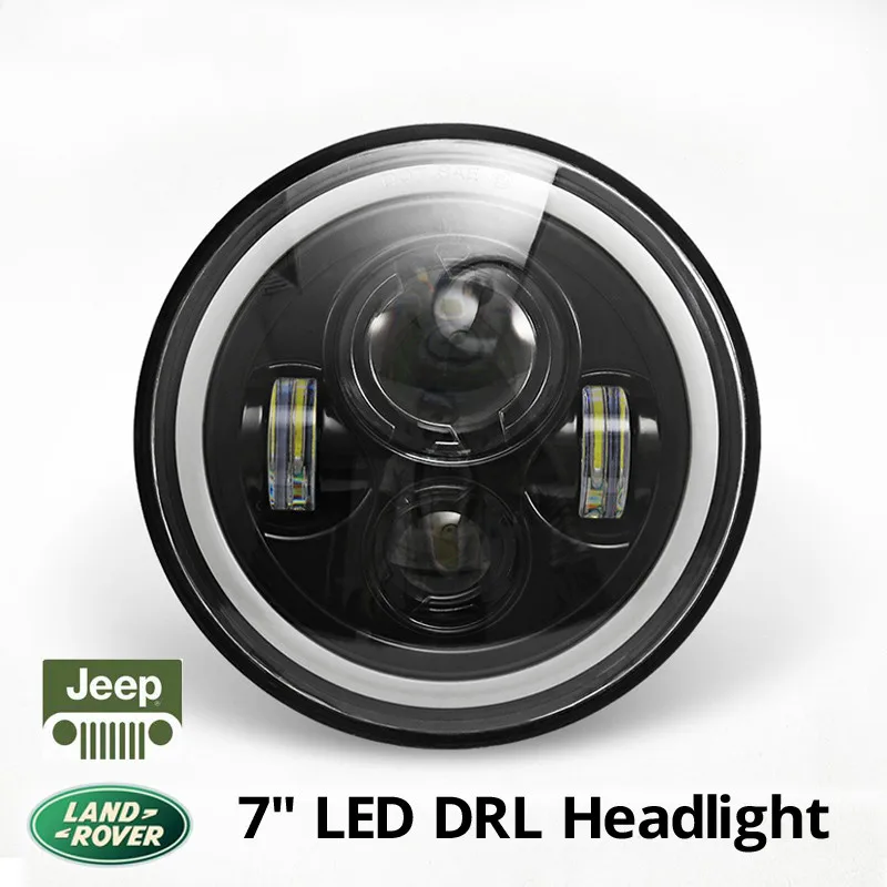 

Partol 7 inch LED Headlight DRL Halo Angle Eyes Led Headlamp 12v For Jeep Wrangler TJ JK LJ unlimited 1997 1998 1999 2000-2015