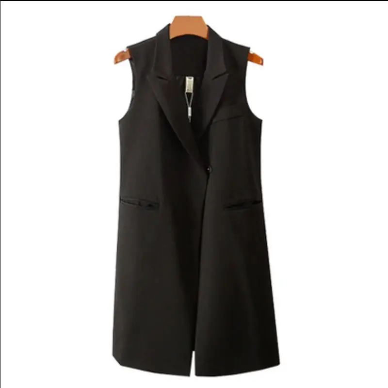 

new plus size sleeveless vest spring and autumn jacket long vest