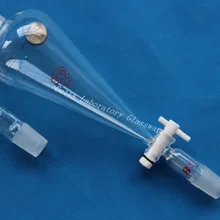 250 мл Seperatory воронка, со стеклянной пробкой, 24/29 соединение, PTFE stopcock(стеклянная посуда