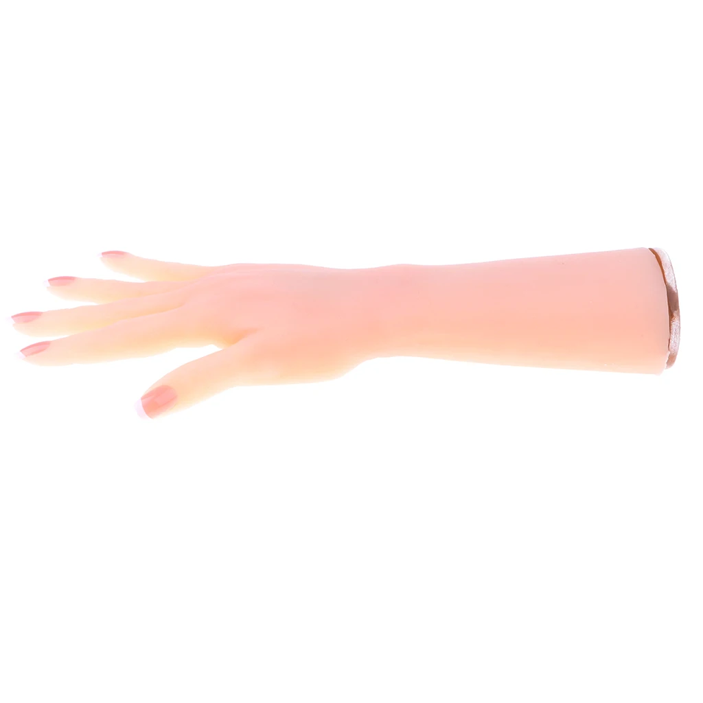 1 Pair 1:1 Silicon Female Hand Model Nail Art Practice Bracelet Jewelry Display  Massage Medical Cosmetology Left & Right