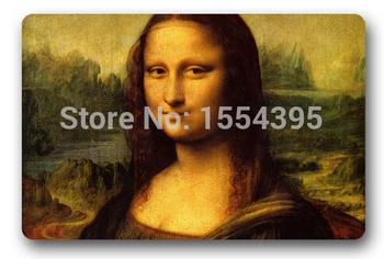 

New Custom Mona Lisa Non-slip Door Mat Cover Non-Slip Machine Washable Outdoor Indoor Decor Rug Christmas Gift U45-89