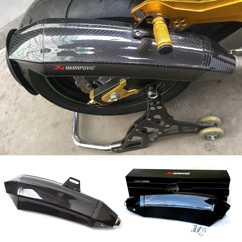 font b Motorcycle b font Carbon Fiber Hexagonal Slip On Muffler font b Exhaust b
