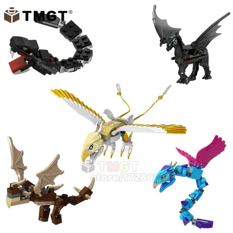 

Single Sale Thunder Bird Occamy Basilisk Hungarian Horntail thestral Animal Assemblage Building Blocks Toys for Children Gifts