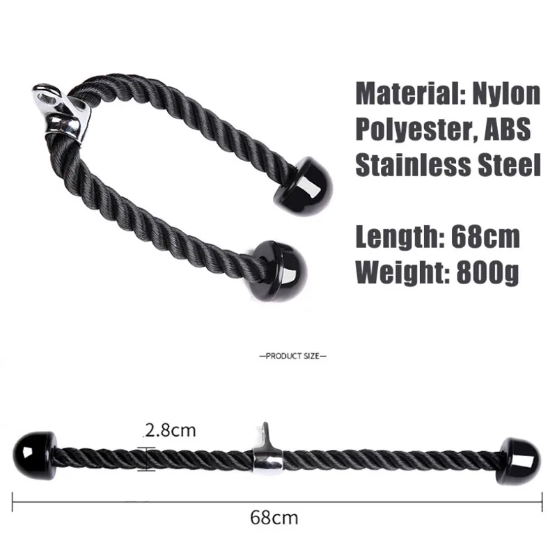 

Gojoy Fitness Tricep Rope with steel hook Pull stay Cord Bodybuilding arm Exerciser Gym strength training rope