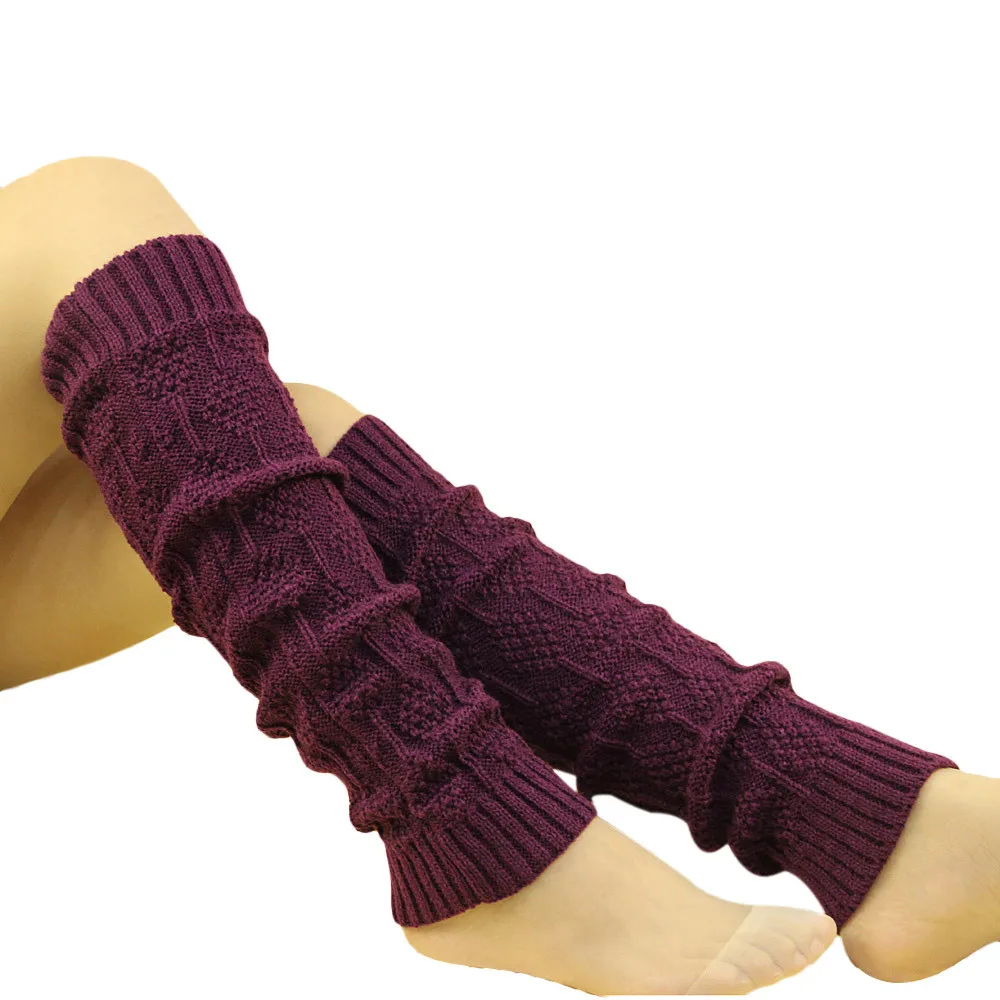 Winter Knitted Leg Warmers for Boots Girls Womens Thigh High Leg