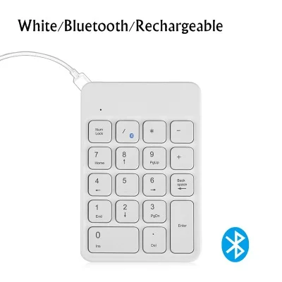 B O W HW157 Rechageable Bluetooth Беспроводная/2,4G Беспроводная 18 клавишная портативная цифровая клавиатура для ноутбука, настольного компьютера - Цвет: White Bluetooth