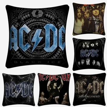 

AC DC Singer Music Photos Decorative Pillow Case For Sofa 45x45cm Linen Cushion Cover Home Decor Throw Pillow Covers Almofada