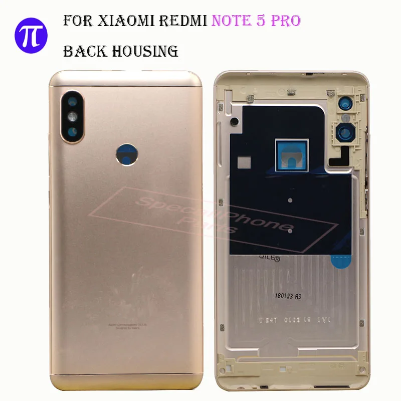 

5.99" for Xiaomi Redmi Note 5 Pro Battery Back Cover Rear Cover Housing Door Note 5 Card Tray Holder Camera Glass Spare Parts