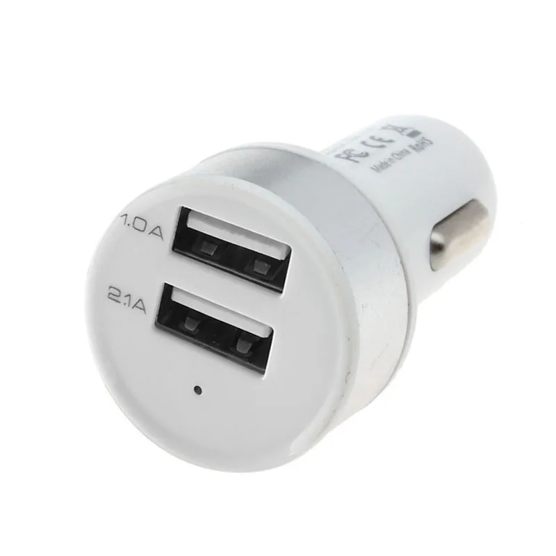 

Car Accessory 5V 2.1A 1A Dual USB Charger For iPhone5 6 Nokia GPS Silver qi car charger battery For xiaomi mi For samsung car N