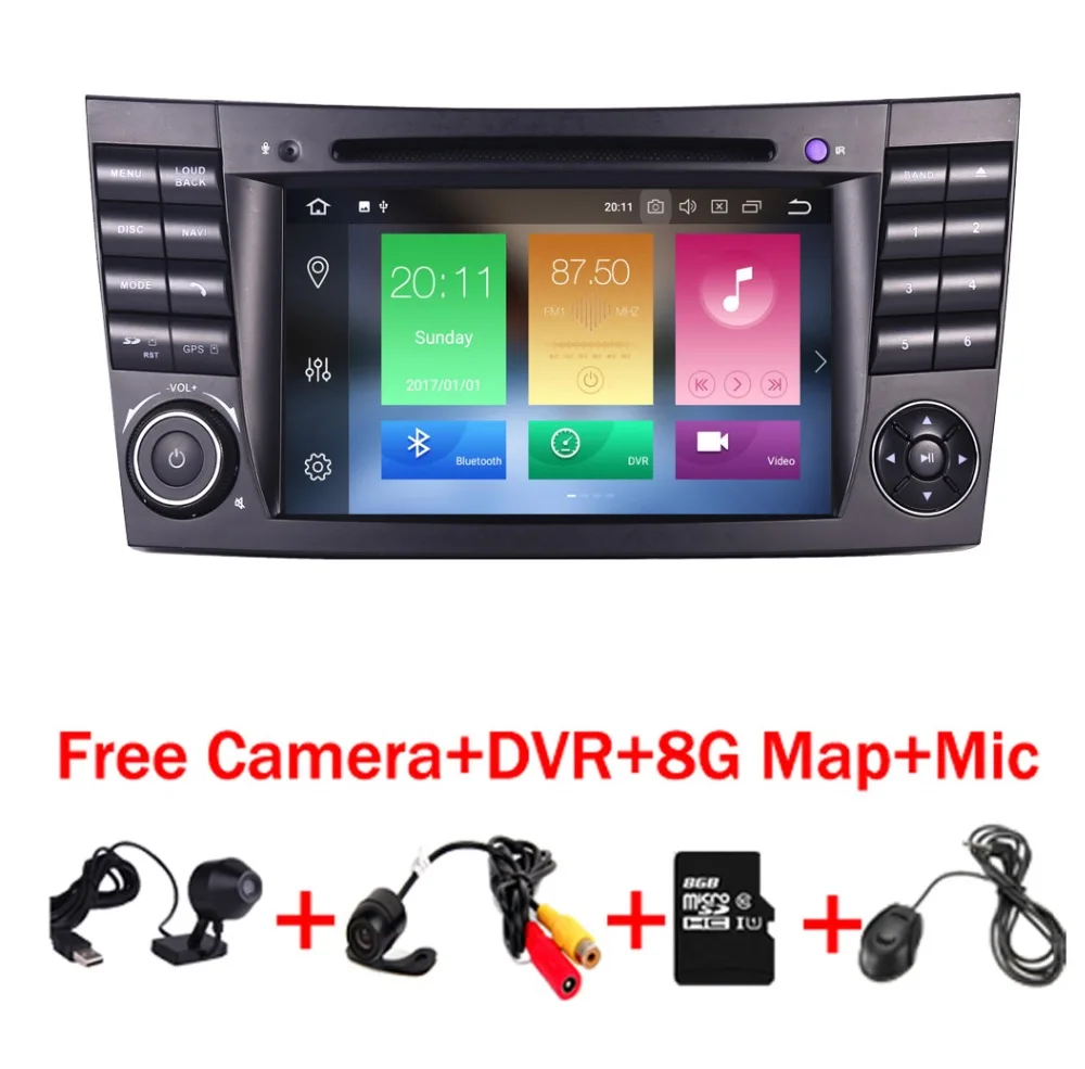 In Stock Quad Core 1024 600 Touch Screen Car DVD Player for mercedes w211 Android 8