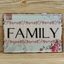 Прямая Семейные жестяные знаки ретро украшения кафе бар винтажная металлическая окраска пластин постер для декораций 20X30 см