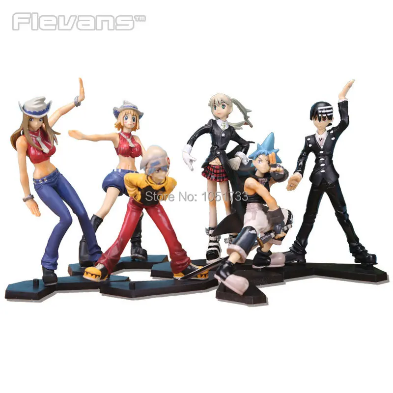 

FREE SHIPPING Japanese Animation Cool ! Soul Eater Death.The.Kid PVC Figure Set of 6pcs