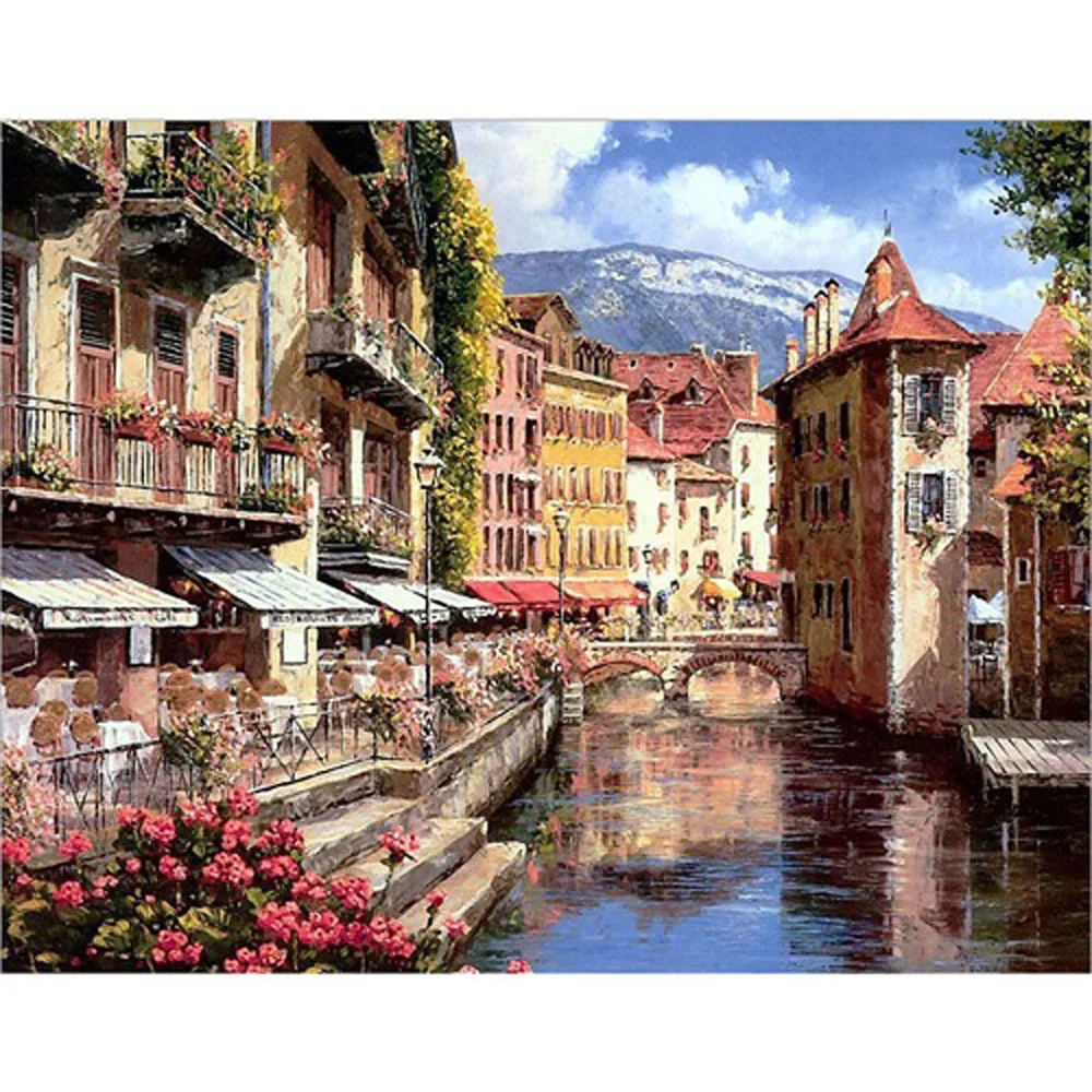 

DIY PBN Arcylic Painting Venice City Pictures By Numbers On Canvas Framed Wall Pictures Art For Living Room Home Decoration