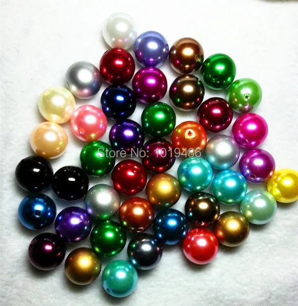 

(choose size) 6mm/8mm/10mm/12mm/14mm/16mm/18mm/23mm/25mm mix color Acrylic Pearl Beads