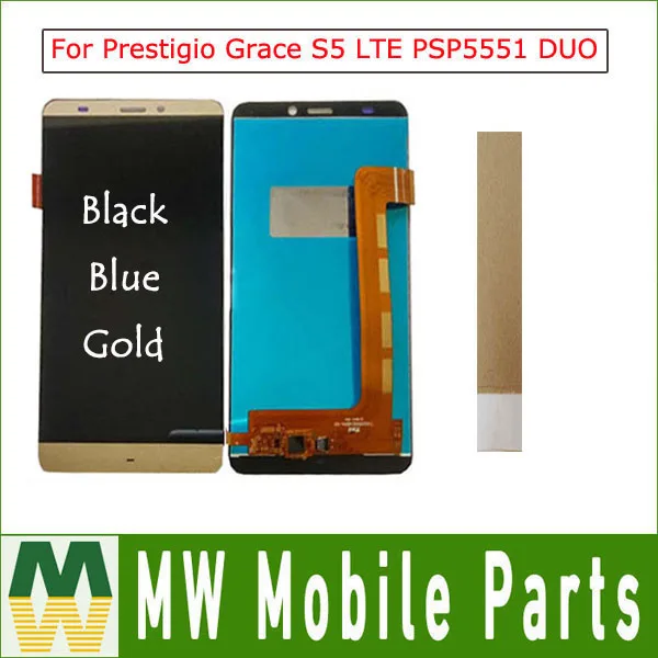 

1PC/Lot 5.5"For Prestigio Grace S5 LTE PSP5551 DUO PSP 5551 DUO LCD Display+Touch Screen Digitizer Assembly With T 5 Color