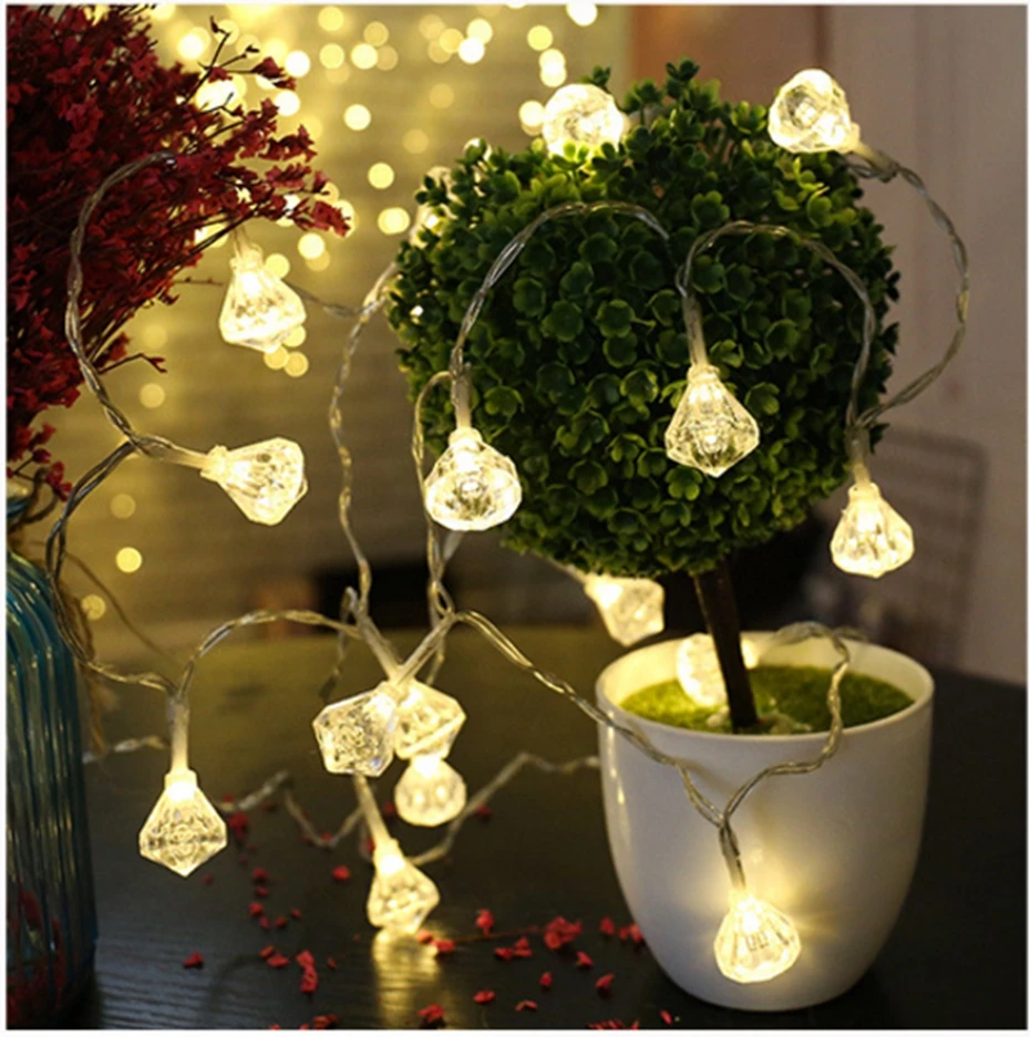 

YINGTOUMAN 2018 Masonry String Lights Battery Powered Christmas Light Patio Lighting for Home Garden Party Decoration 10m 10LED