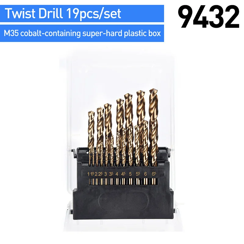 HUHAO Stainless steel turning head high speed steel twist drill bit metal alloy hand drill bit set multi- function set - Цвет: 9432