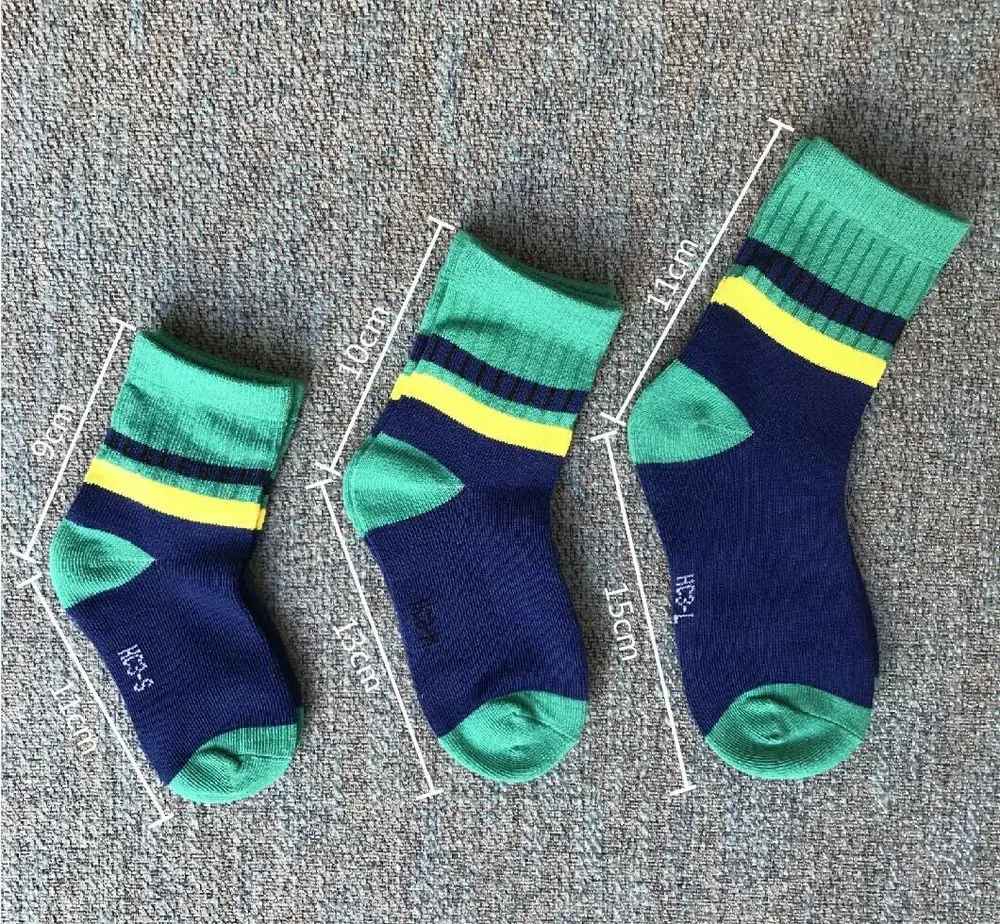Kids Socks 5 Pairs/Lot Girls Winter Autumn Striped Socks Unisex Kids Socks Children Boy Winter Cotton 1Y-12Y 6 7 10 12