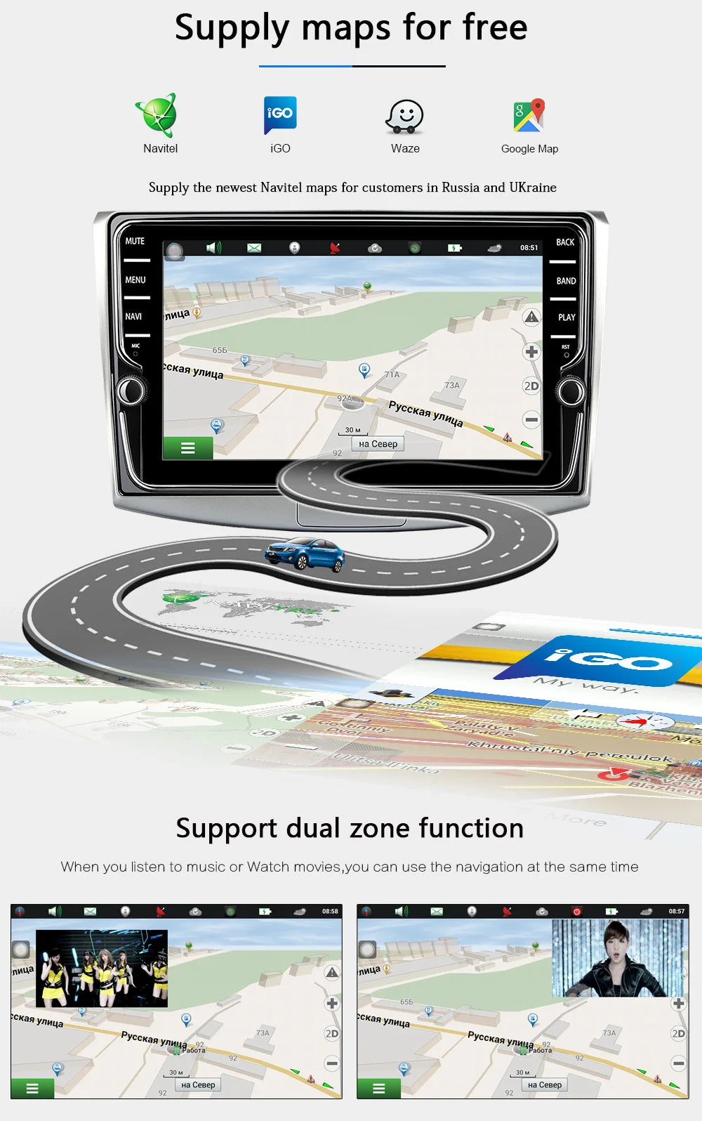Excellent Funrover 9" Two Din Car Multimedia Player Android 8.0 car dvd for Passat B6 B7 CC Magotan Tiguan Touran Jetta with gps radio rds 13