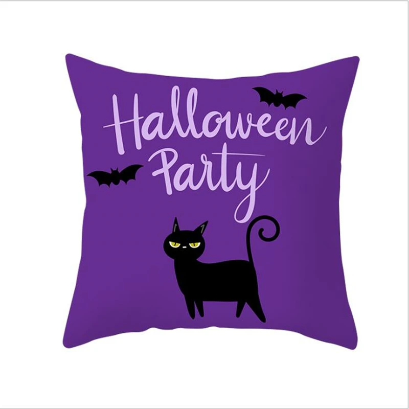 Cute Cat Halloween Decoration Pillow Case Happy Birthday Sofa Cushion Cover Case Xmas Party Pillowcase Gifts - Color: 18