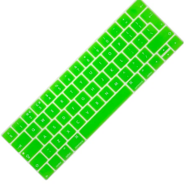 ЕС/британский английский ультра тонкий прочный чехол для клавиатуры защитная наклейка для нового MacBook Pro 13 15 дюймов( выпуска, TouchBar - Цвет: Зеленый