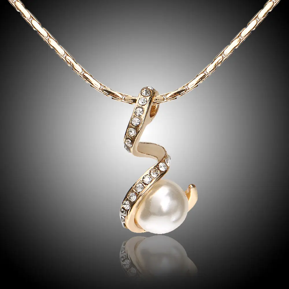 

Free Shipping >>>>>Fashion Necklace Jewelry 18k Gold Plated Austrian Crystal Crhinestone Pearl