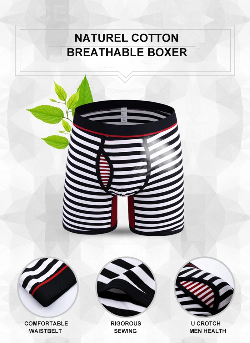 Long Boxers For Men Big Underwear Male Plus Size Mens Boxers Men's Loose Panties Klein Men Calzoncillos Bombre Boxers Men Trunks01